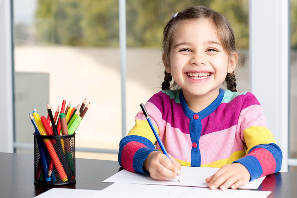 Little Girl Drawing Picture